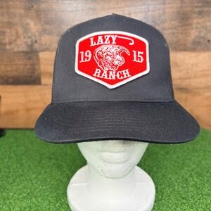 Lazy Ranch 1915 Trucker Hat Black Mesh Back Snapback Baseball‎ Cap